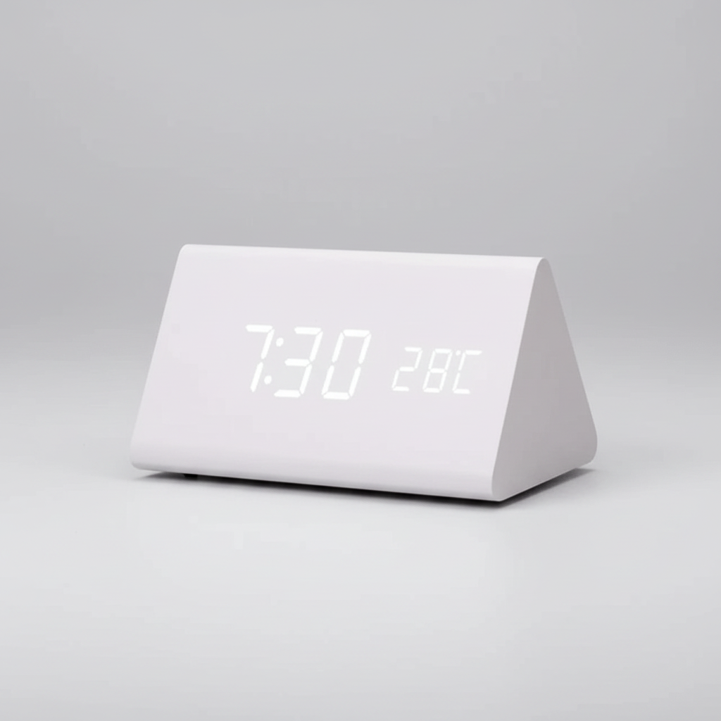 Voice-Controlled LED Wooden Clock with Minimalist Design