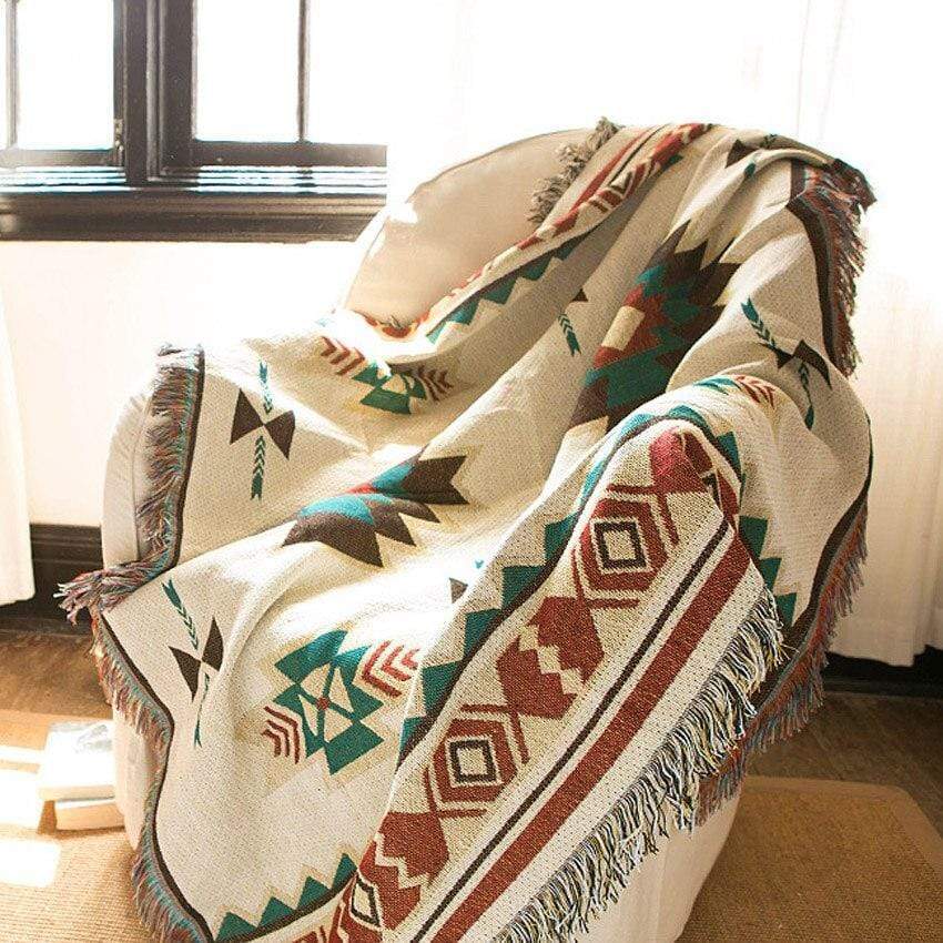 Cotton Native American Throw Blanket