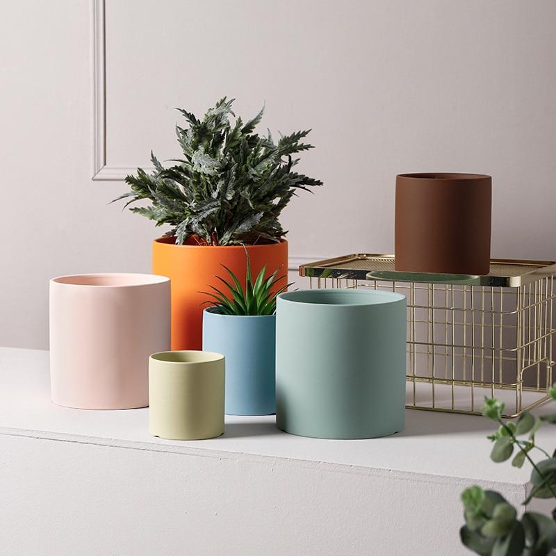 Colorful Stoneware Ceramic Flower Pots