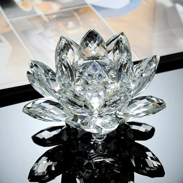 Quartz Crystal Lotus Flower Sculpture