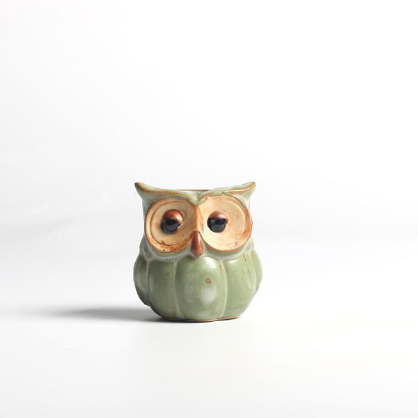 Ceramic Owl Flower Pot Set