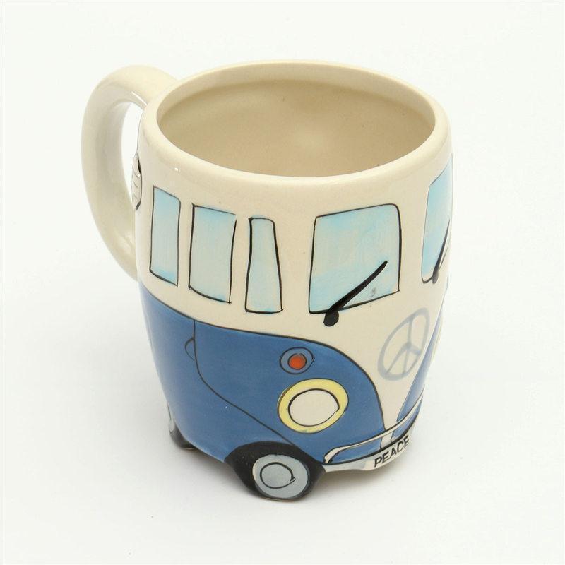 Hippie Bus Cartoon Coffee Mug - 11oz Ceramic in 4 Colors