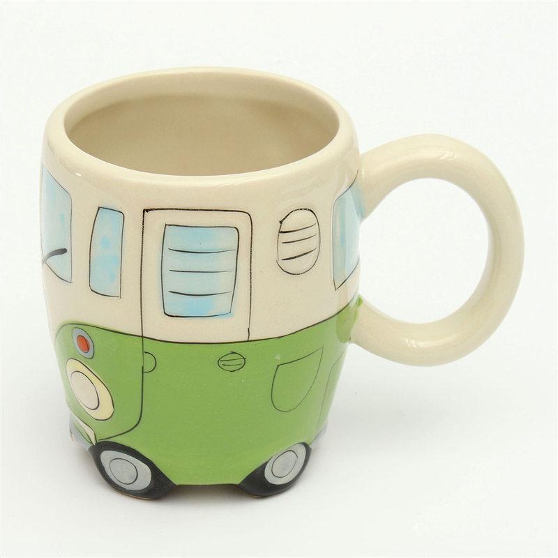 Hippie Bus Cartoon Coffee Mug - 11oz Ceramic in 4 Colors