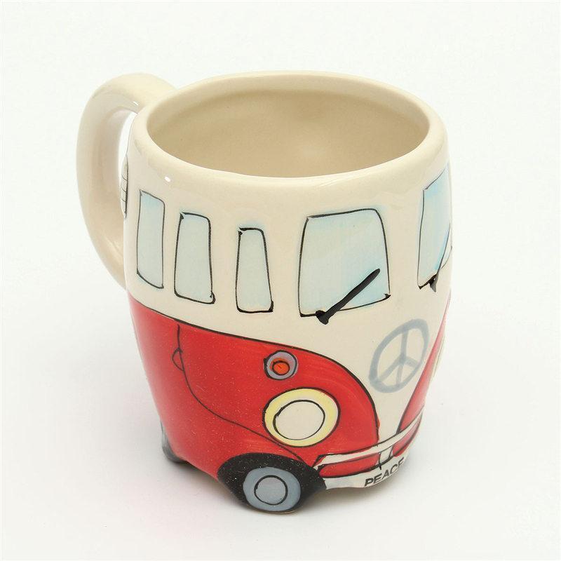 Hippie Bus Cartoon Coffee Mug - 11oz Ceramic in 4 Colors