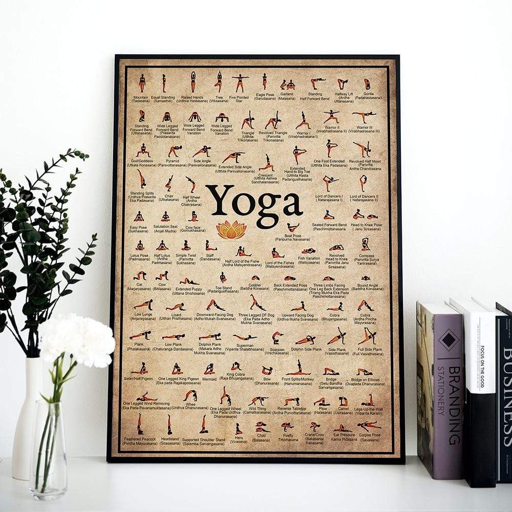 Yoga Poses Wall Art Poster - Water-Resistant Canvas
