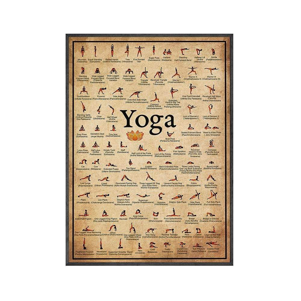Yoga Poses Wall Art Poster - Water-Resistant Canvas
