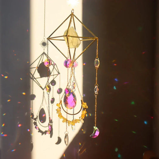 Healing Crystal Sun Catcher with Natural Gemstones