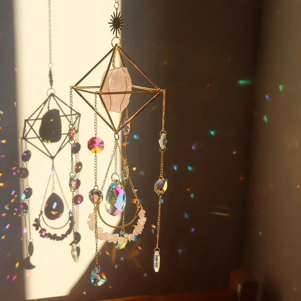 Healing Crystal Sun Catcher with Natural Gemstones