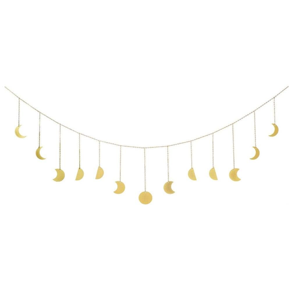 Metal Moon Phase Wall Art Hanging Decor
