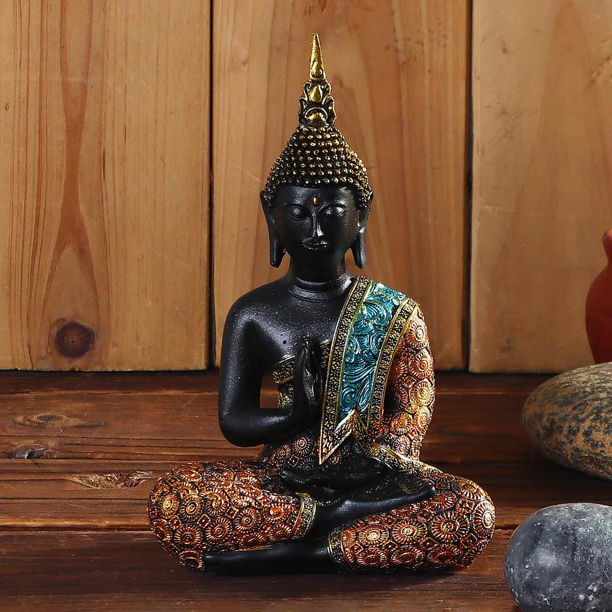 Resin Buddha Statue Figurine for Peaceful Home Decor