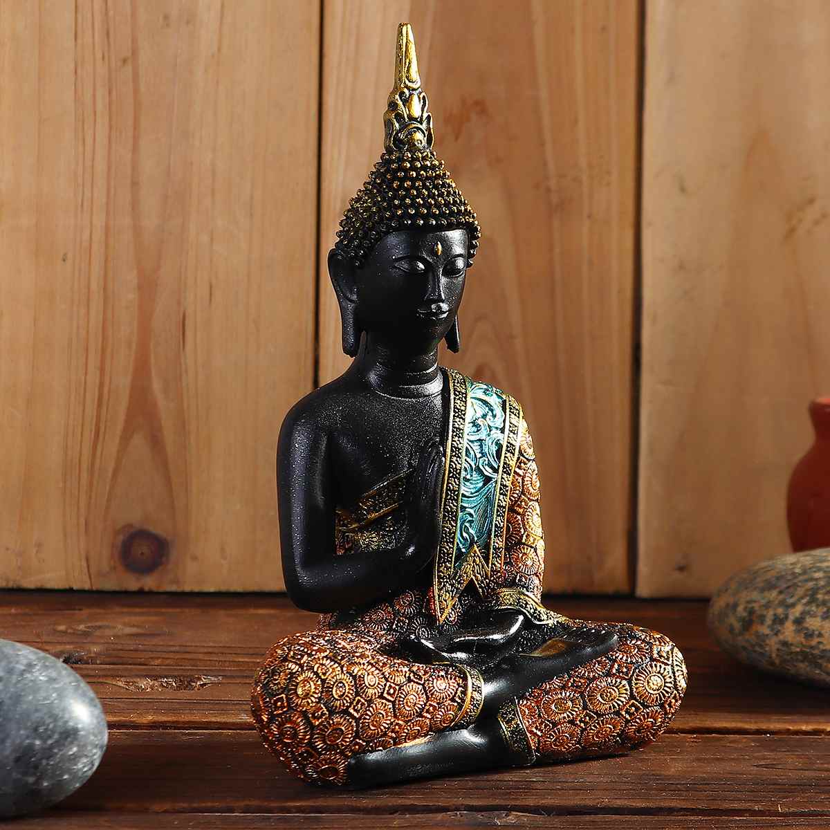 Resin Buddha Statue Figurine for Peaceful Home Decor