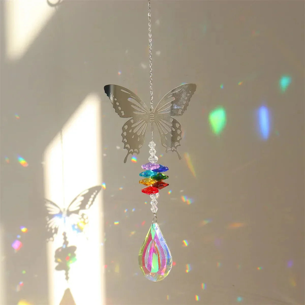 Crystal Sun Catcher with Hummingbird, Tree of Life, Owl, Fairy, and Butterfly Designs