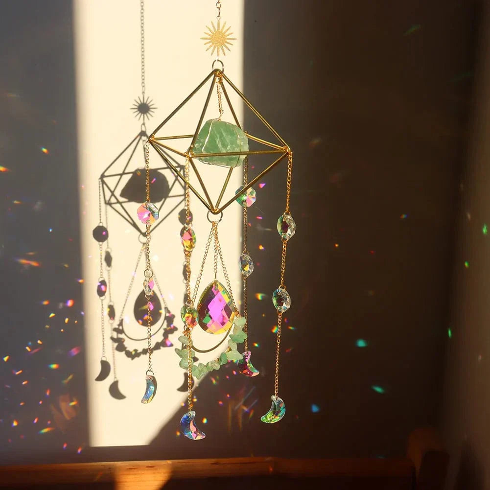 Healing Crystal Sun Catcher with Natural Gemstones