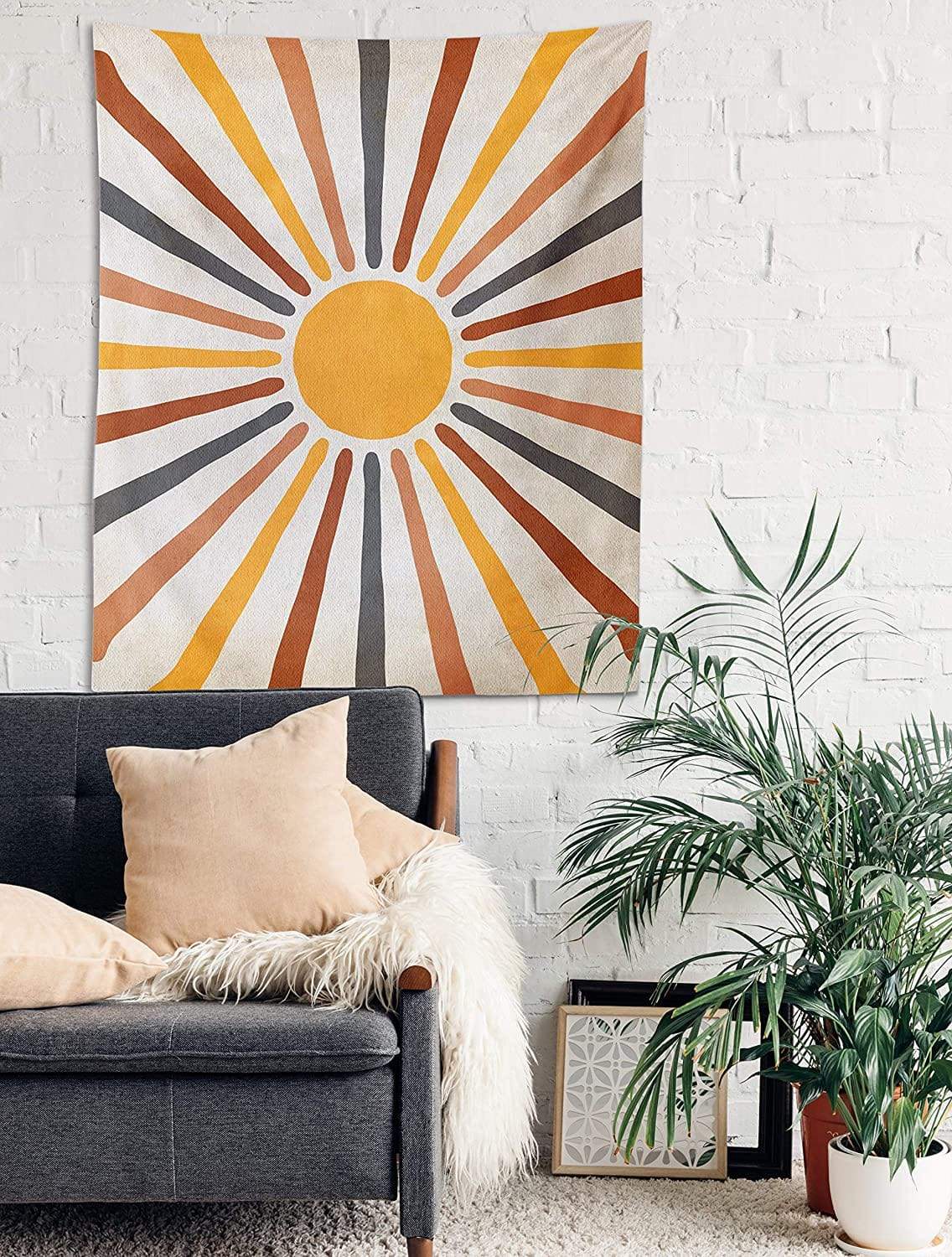 Boho Earth Tone Sunshine Wall Tapestry