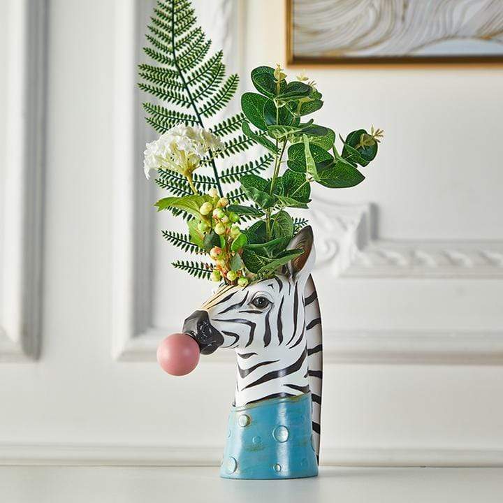 Animal Guardian Flower Vase - Zebra or Giraffe Design