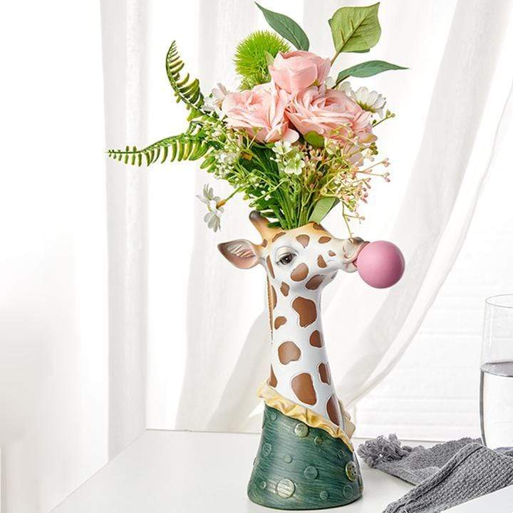 Animal Guardian Flower Vase - Zebra or Giraffe Design