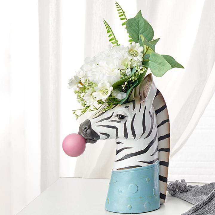 Animal Guardian Flower Vase - Zebra or Giraffe Design
