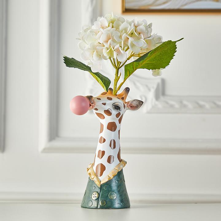 Animal Guardian Flower Vase - Zebra or Giraffe Design