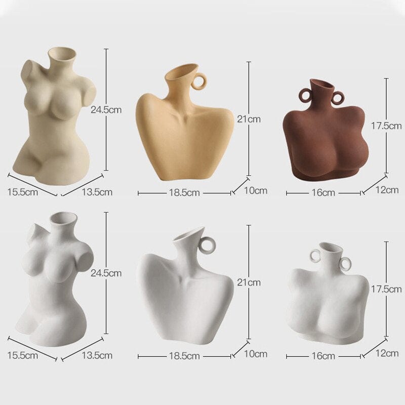 Ceramic Female Form Vase in Elegant Curves