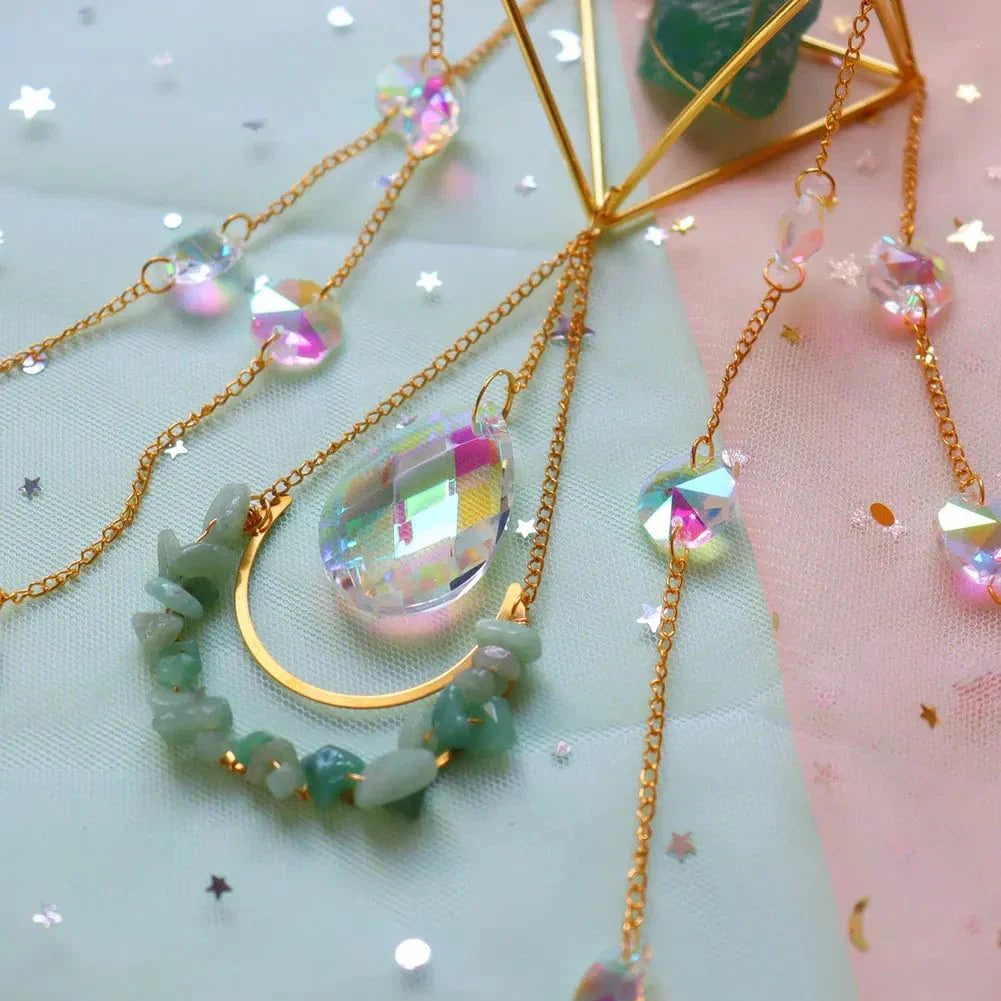 Healing Crystal Sun Catcher with Natural Gemstones