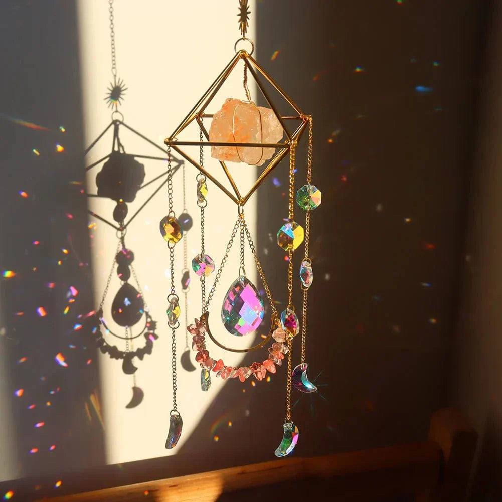 Healing Crystal Sun Catcher with Natural Gemstones