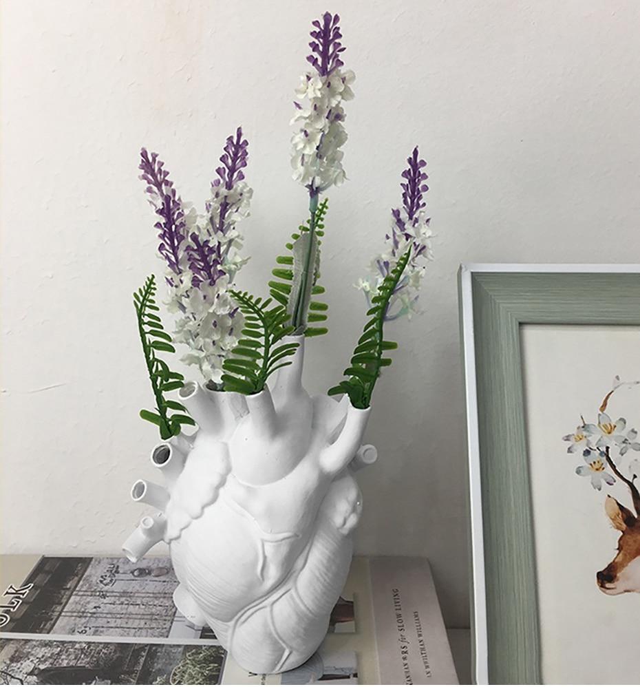 Heart-Shaped Synthetic Resin Flower Vase