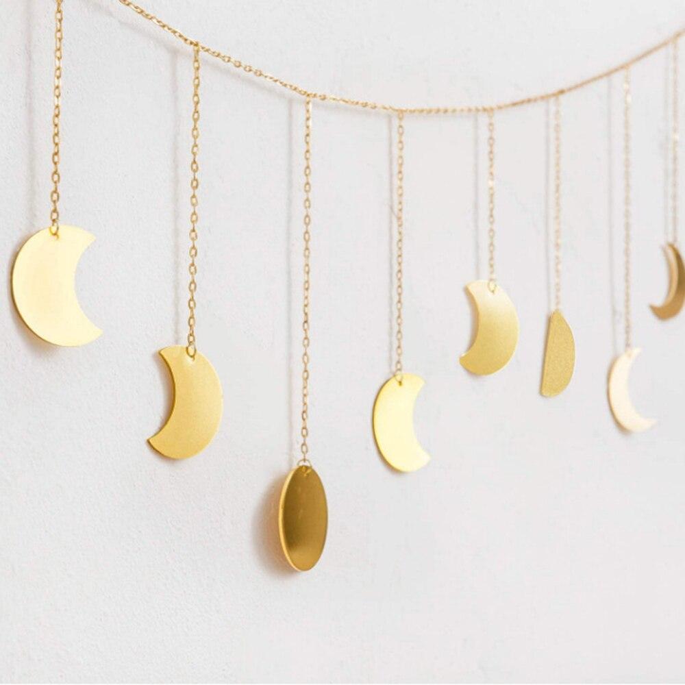 Metal Moon Phase Wall Art Hanging Decor