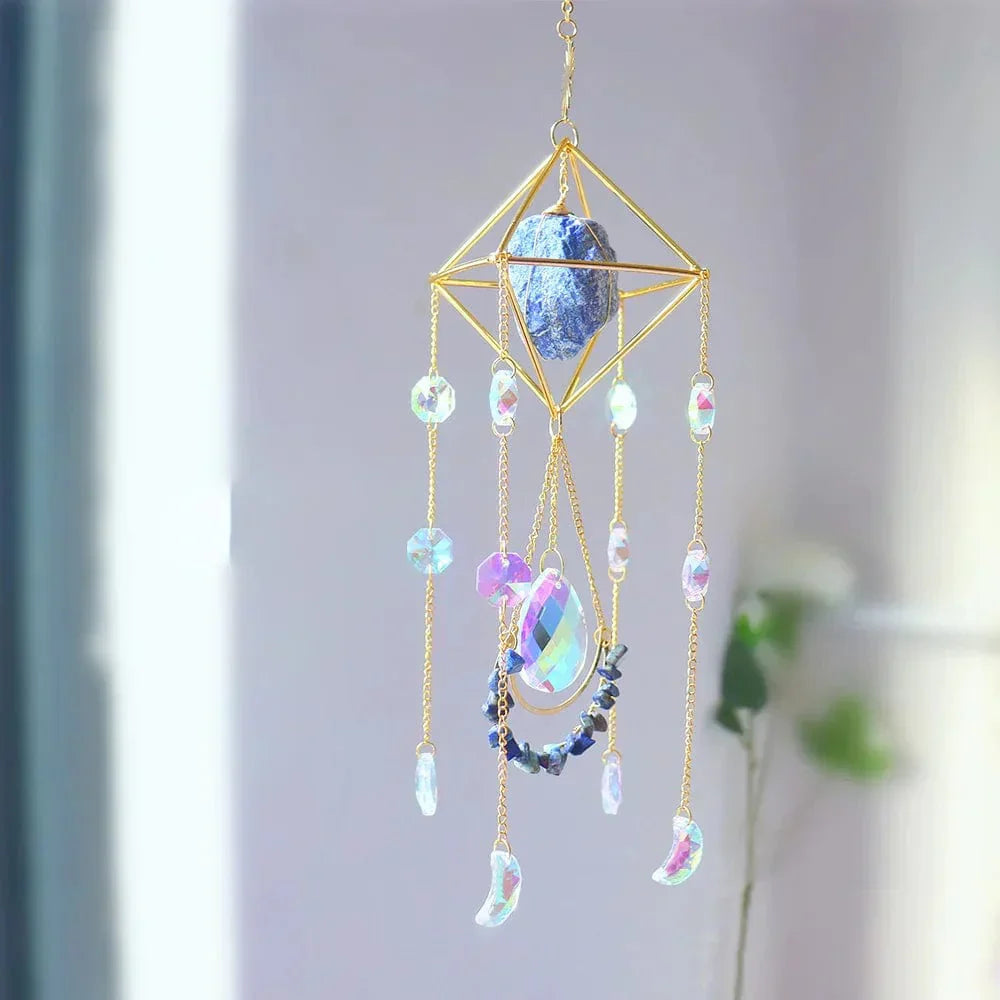 Healing Crystal Sun Catcher with Natural Gemstones