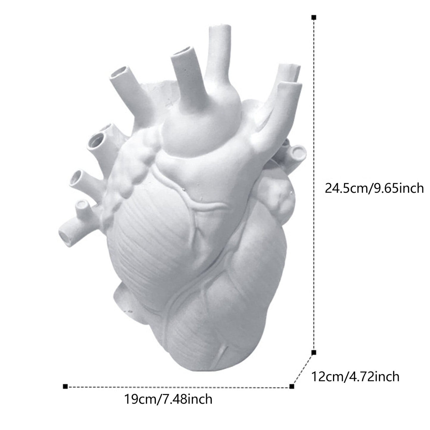 Heart-Shaped Synthetic Resin Flower Vase
