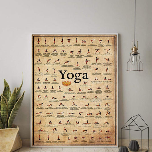 Yoga Poses Wall Art Poster - Water-Resistant Canvas