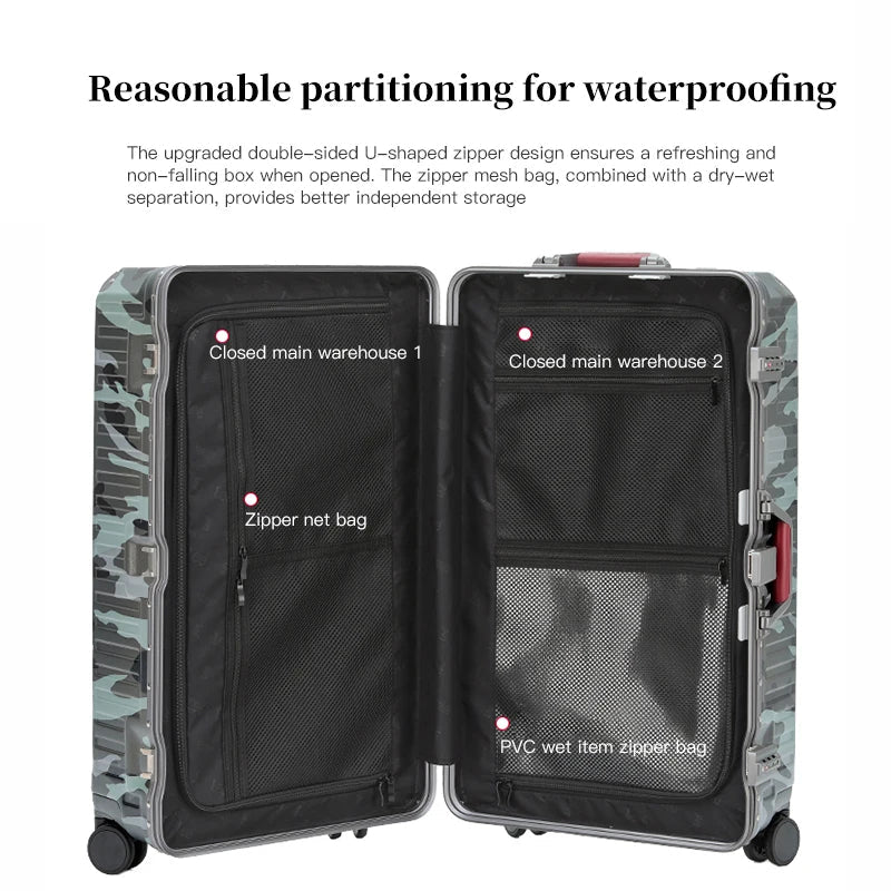 Wide Grip Polycarbonate Hard Shell Suitcase with 360° Wheels