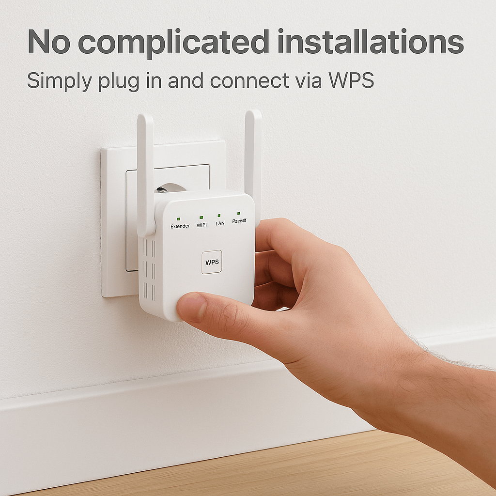 Dual-Band WiFi Extender for Stronger Signal and Faster Internet