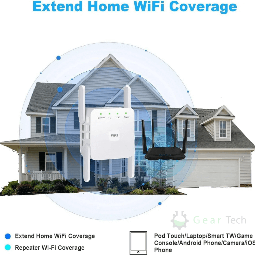 Dual-Band WiFi Extender for Stronger Signal and Faster Internet