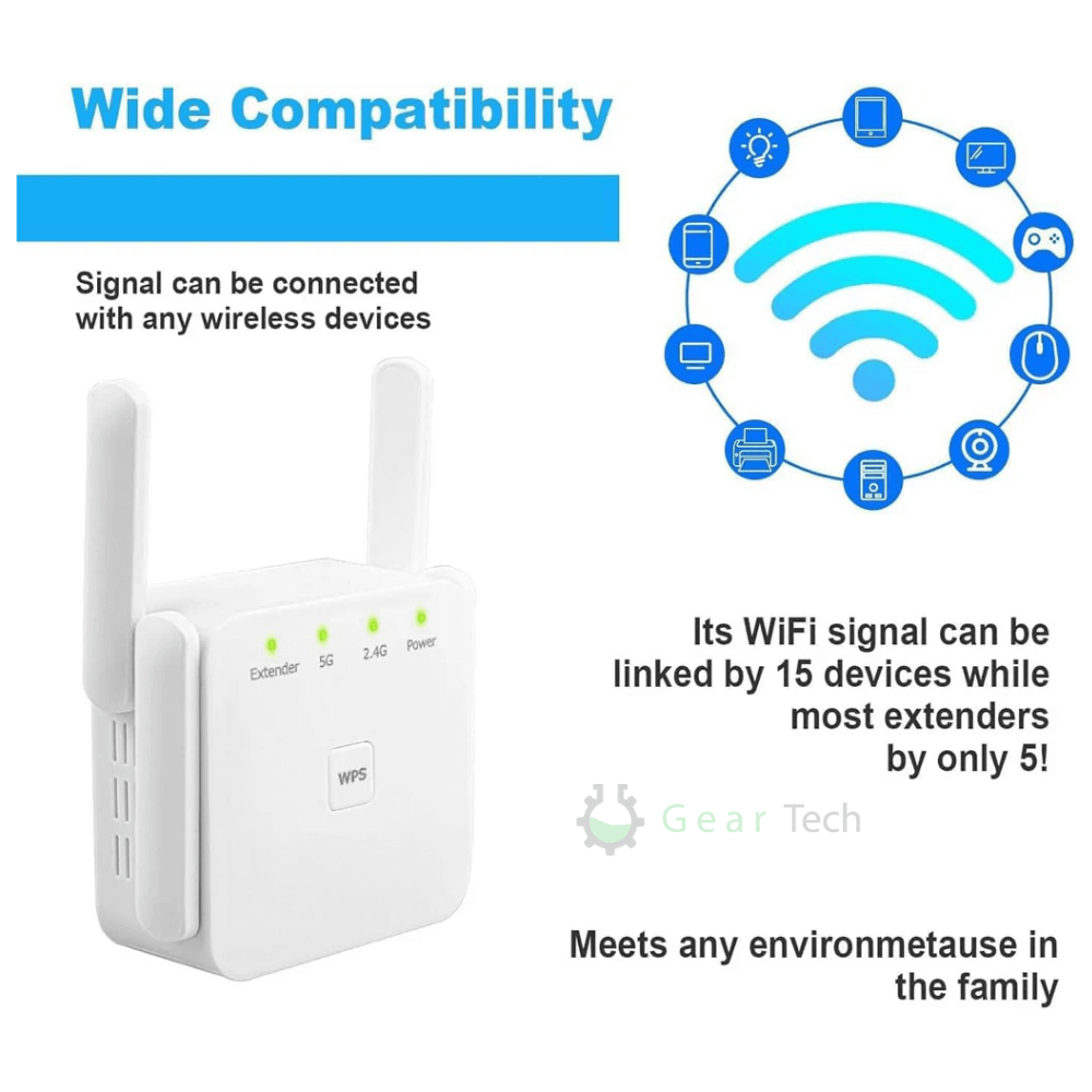 Dual-Band WiFi Extender for Stronger Signal and Faster Internet