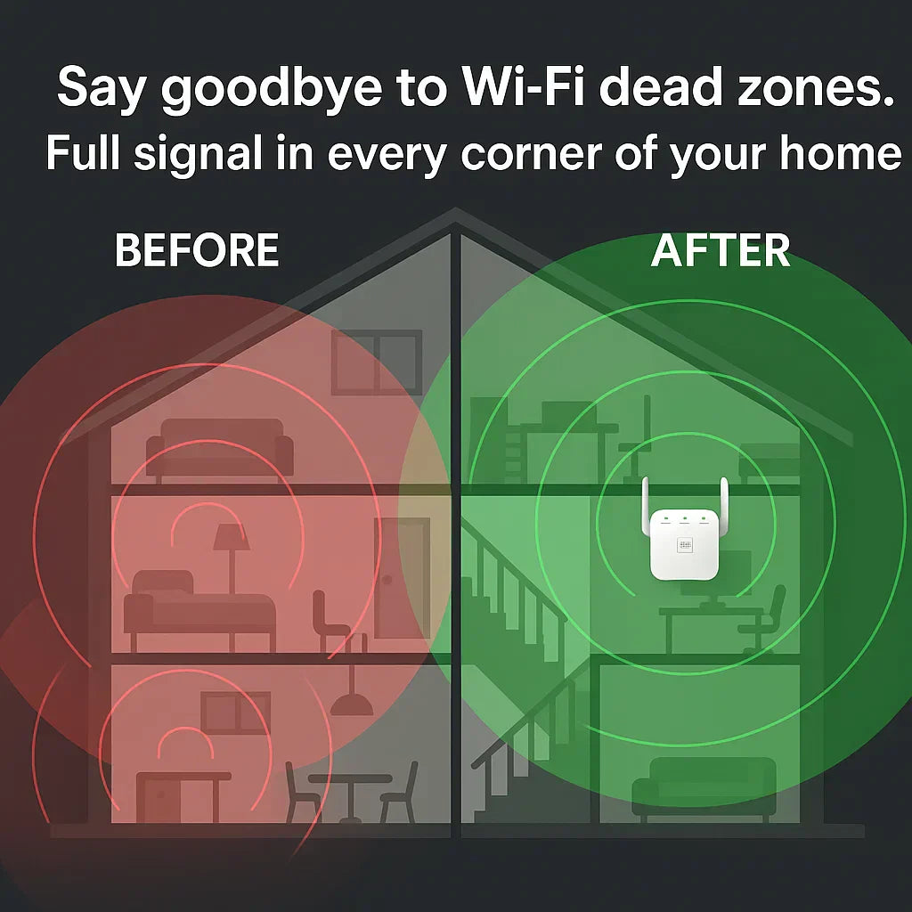 Dual-Band WiFi Extender for Stronger Signal and Faster Internet