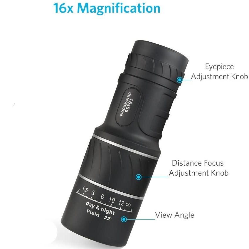 16X Compact Telescope with Clear Optics for Outdoor Adventures