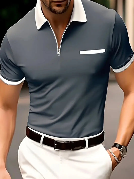 Moisture-Wicking Men's Golf Polo with Modern Fit