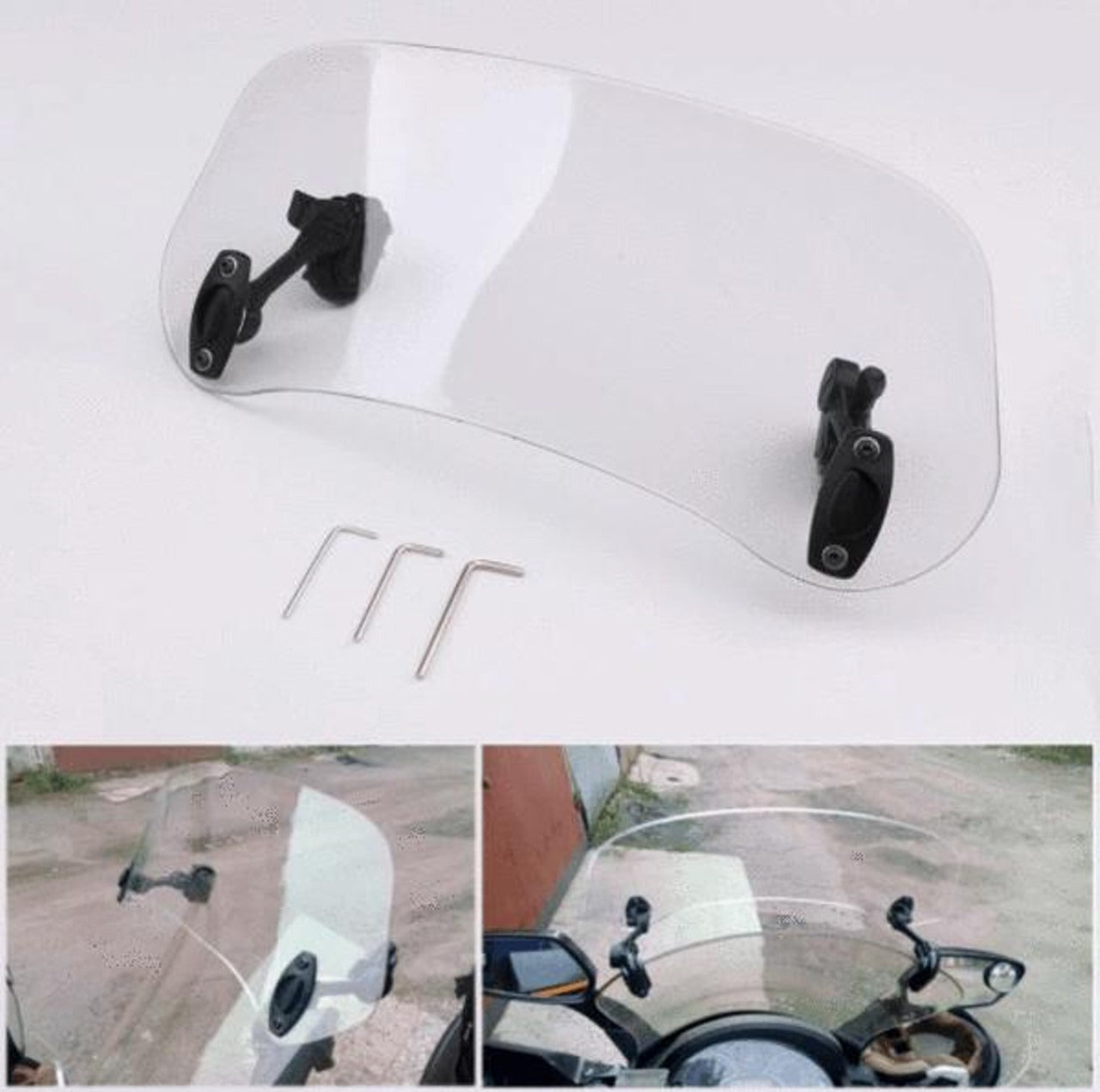 Motorcycle Windshield Extension for Wind Protection and Comfort