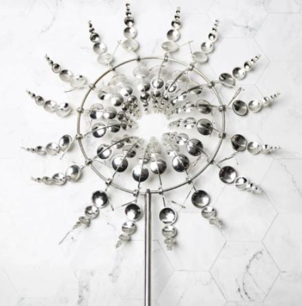 Metal Garden Windmill with Dual Motion and Antique Charm