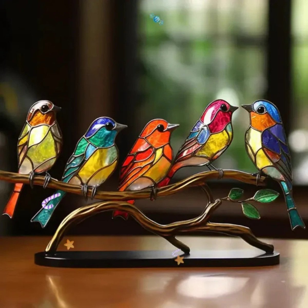 Vibrant Window Bird Decoration for Home Accent