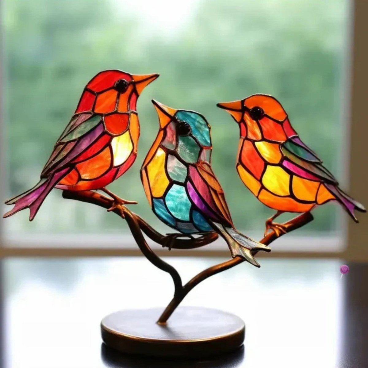 Vibrant Window Bird Decoration for Home Accent