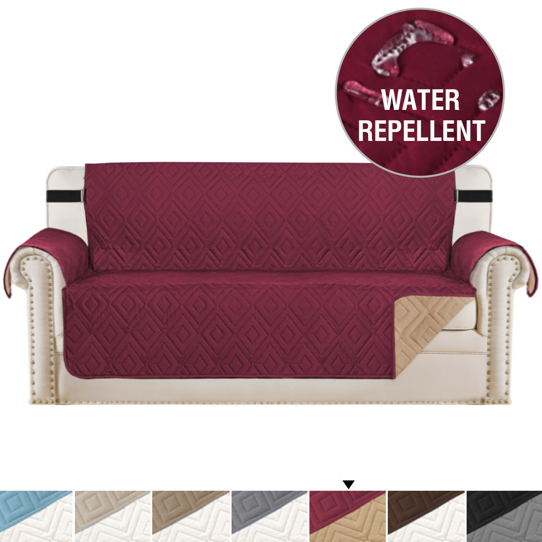 Water-Repellent Quilted Sofa Cover Pet Protector Non-Slip Throw