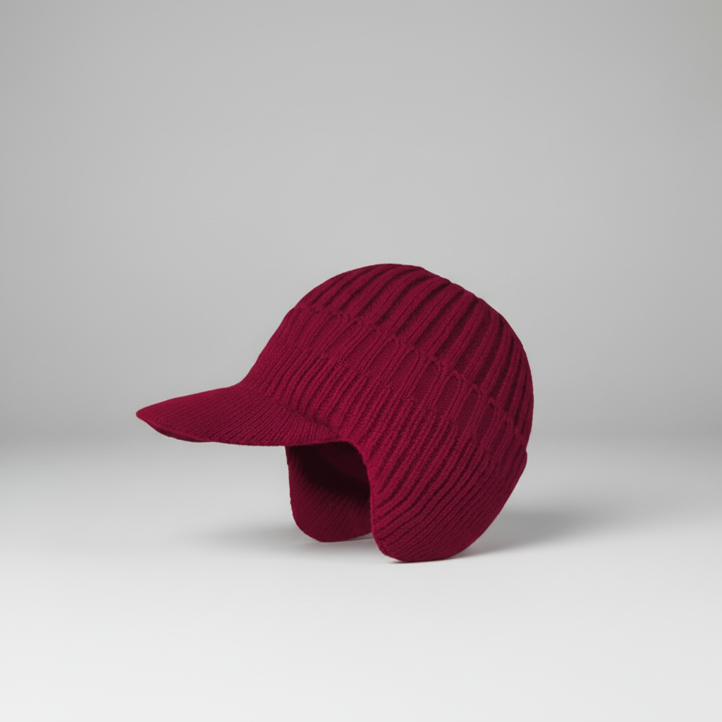 Cozy Knit Beanie Hat with Visor for Winter Outdoors