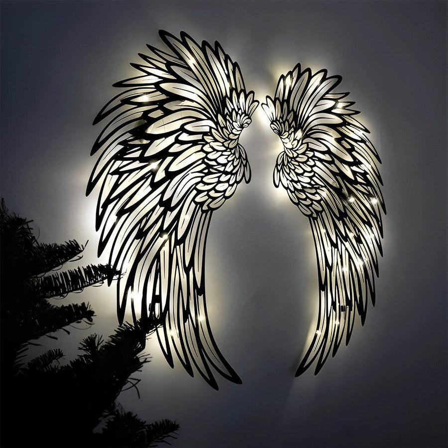 LED Angel Wings Wall Art - Elegant Home Decor