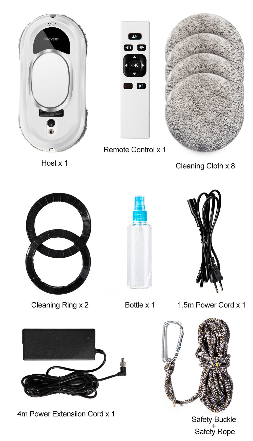 Automatic Glass Cleaner with Remote Control for Windows and Mirrors