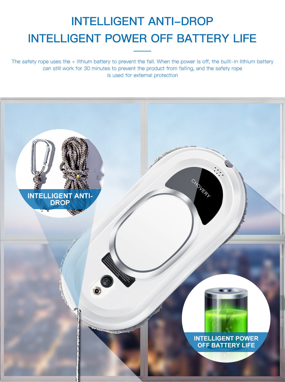 Automatic Glass Cleaner with Remote Control for Windows and Mirrors