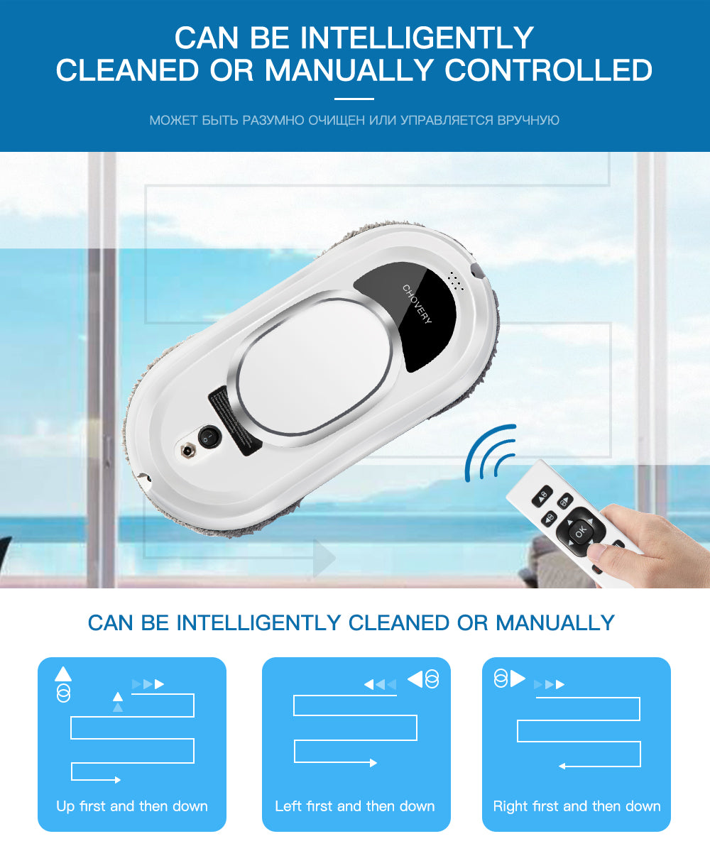 Automatic Glass Cleaner with Remote Control for Windows and Mirrors