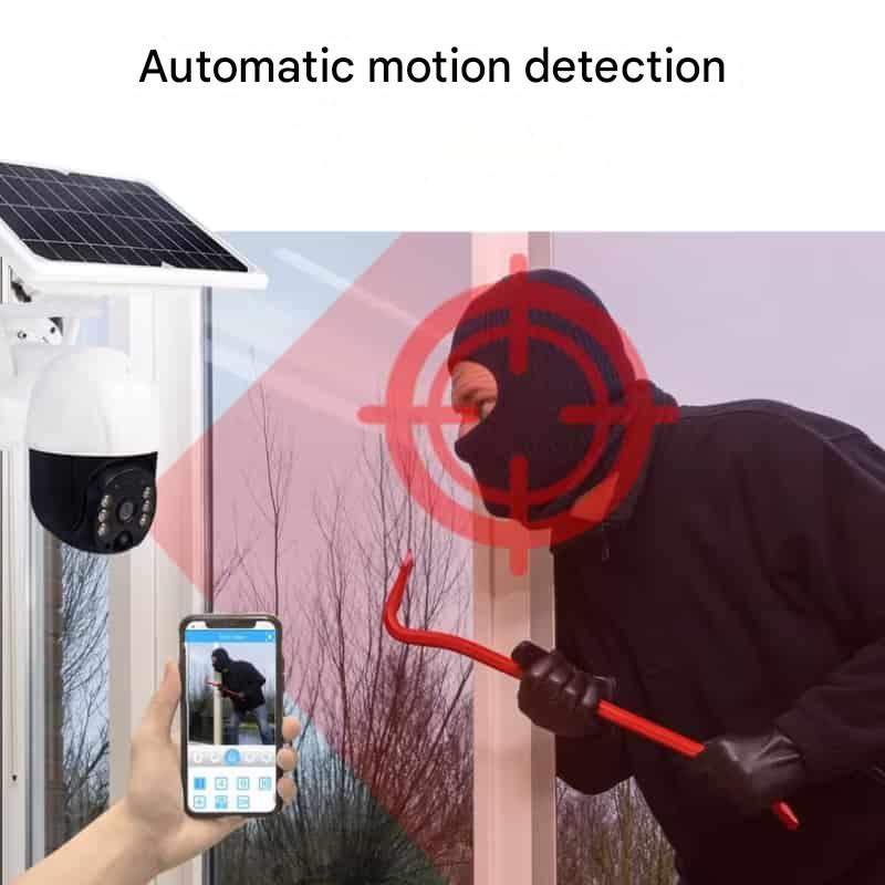 Wireless 4K Solar-Powered Security Camera with Dual Lenses