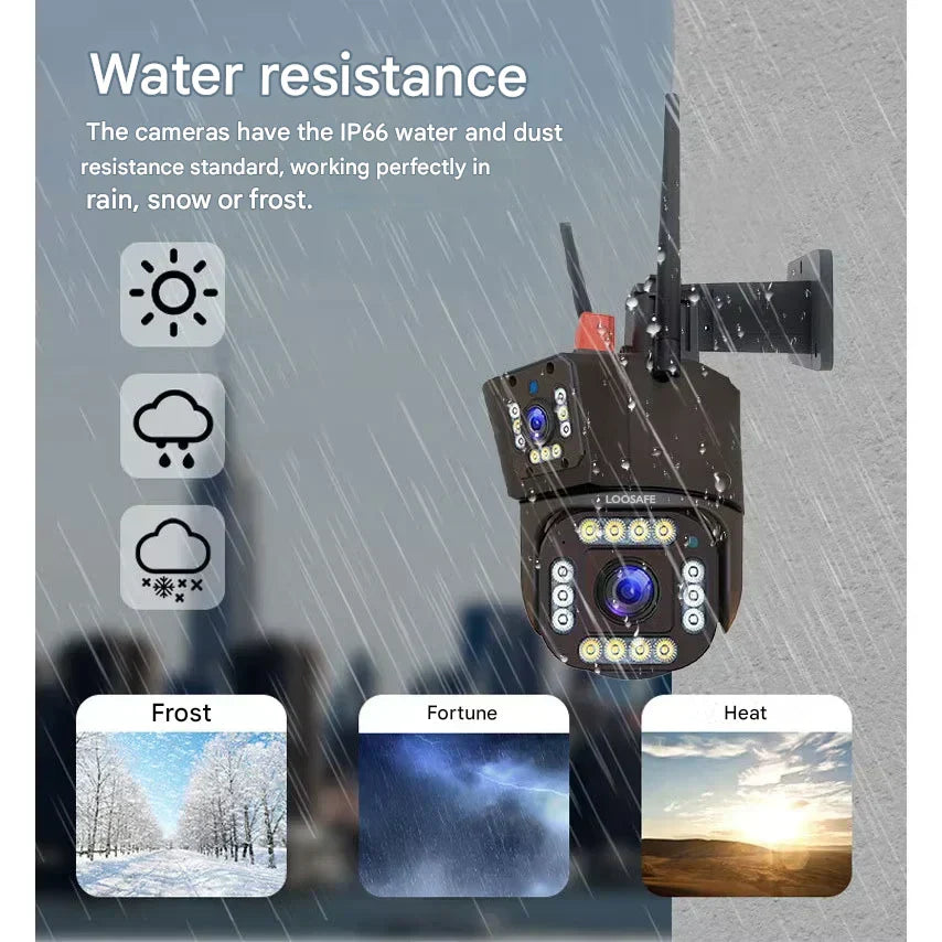 Wireless 4K Solar-Powered Security Camera with Dual Lenses