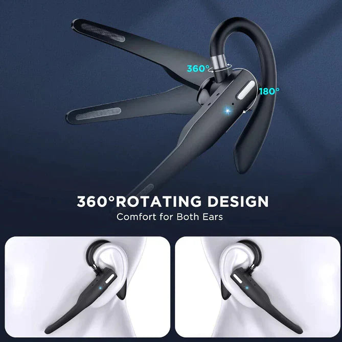 Wireless Bluetooth 5.1 Headset with Dual Microphone and Long Battery Life
